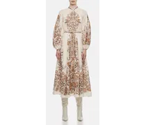 Devi Billow Linen Dress | Bianco