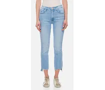 The Insider Cropped Step Fray Cotton Jeans | Azzurro