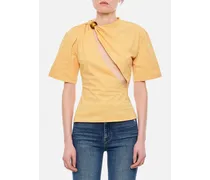 Perola Cutout Cotton T-shirt | Giallo