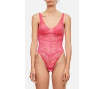 Microdolly Lace And Satin Stretch Bodysuit | Rosa