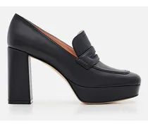 Rouen Heeled Leather Loafers | Nero