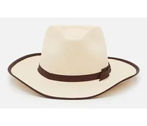 Cappello Panama Quito Large Tense Cannete E Cintura Bordo | Beige
