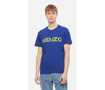 T-shirt Kenzo Logo In Cotone | Blu