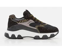 Sneakers Hyperactive Chunky Leopardate | Nero