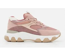 Sneakers Hyperactive Chunky In Pelle Scamosciata | Rosa