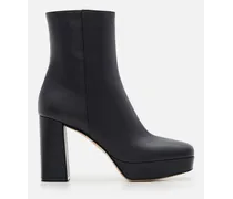 Daisen Heeled Leather Boots | Nero