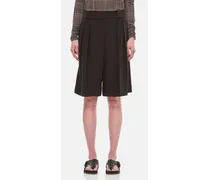 Rillo Wool Viscose Blend Shorts | Marrone