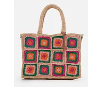 Small Sunset Raffia Tote Bag | Multicolore