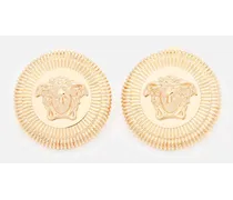 Orecchini Tondi Dorati Con Logo Medusa | Oro