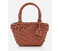 Small Icon Leather Tote Bag | Marrone