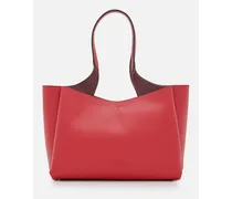 Double Handles Leather Tote Bag | Rosso
