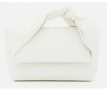 Midi Twister Leather Shoulder Bag | Bianco