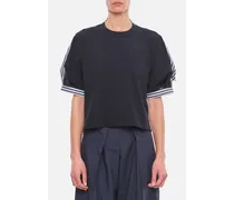 Jersey Popeline Cotton T-shirt | Blu