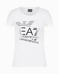 EA7 OFFICIAL STORE T-shirt Girocollo Logo Series In Cotone Stretch Bianco