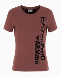 EA7 OFFICIAL STORE T-shirt Girocollo Graphic Series In Cotone Stretch Marrone