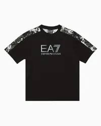 EA7 OFFICIAL STORE T-shirt Girocollo Visibility Boy In Cotone Nero