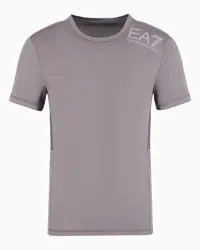 EA7 OFFICIAL STORE T-shirt Girocollo Dynamic Athlete In Tessuto Tecnico Vigor7 Grigio