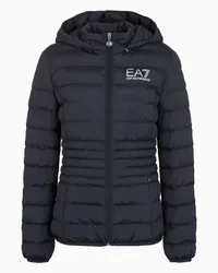 EA7 OFFICIAL STORE Giacca Imbottita Core Lady In Tessuto Tecnico Riciclato Con Cappuccio Blu