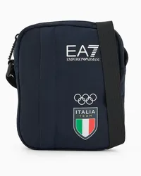 EA7 OFFICIAL STORE Italia Team Paris 2024 Tracolla Piccola In Tessuto Tecnico Blu