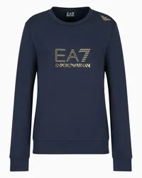 EA7 OFFICIAL STORE Felpa Girocollo Evolution In Misto Viscosa Blu