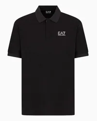 EA7 OFFICIAL STORE Polo 7 Lines In Cotone Nero