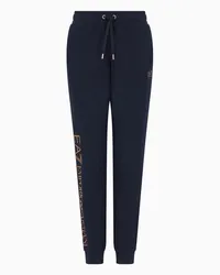 EA7 OFFICIAL STORE Pantaloni Jogger Shiny In Cotone Stretch Blu