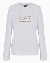 EA7 OFFICIAL STORE Felpa Girocollo Evolution In Misto Viscosa Bianco