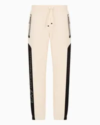 EA7 OFFICIAL STORE Pantaloni Jogger Athletic Colour Block In Misto Cotone Beige