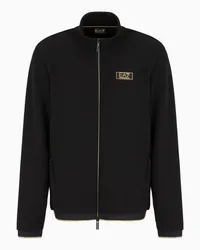 EA7 OFFICIAL STORE Felpa Gold Label In Piquet Tecnico Stretch Nero