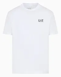 EA7 OFFICIAL STORE T-shirt Girocollo Logo Series In Jersey Di Cotone Bianco