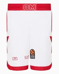 EA7 OFFICIAL STORE Olimpia Milano Shorts Replica Eurolega 23/24 Bianco