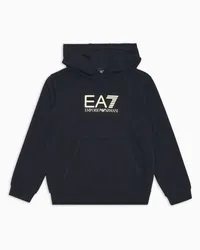 EA7 OFFICIAL STORE Felpa Con Cappuccio Logo Series Boy In Cotone Blu