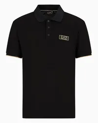 EA7 OFFICIAL STORE Polo Gold Label In Jersey Cotone Nero