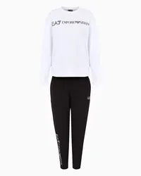 EA7 OFFICIAL STORE Tuta In Cotone Stretch Con Logo Bianco