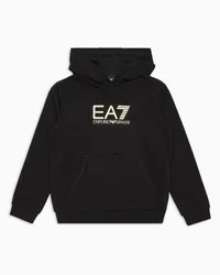 EA7 OFFICIAL STORE Felpa Con Cappuccio Logo Series Boy In Cotone Nero