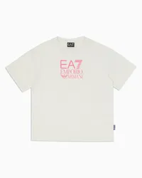 EA7 OFFICIAL STORE T-shirt  Girocollo Visibility In Misto Cotone Bianco