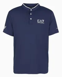 EA7 OFFICIAL STORE Polo Serafino Tennis Pro In Tessuto Tecnico Ventus7 Blu