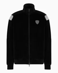 EA7 OFFICIAL STORE Felpa Con Zip Soccer In Ciniglia Nero