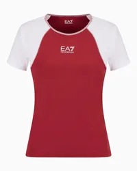 EA7 OFFICIAL STORE T-shirt Girocollo Tennis Pro In Tessuto Tecnico Ventus7 Bianco