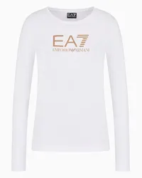 EA7 OFFICIAL STORE T-shirt A Maniche Lunghe Core Lady In Cotone Stretch Bianco