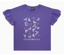 EA7 OFFICIAL STORE T-shirt Logo Series Girl In Cotone Organico Viola