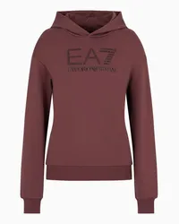 EA7 OFFICIAL STORE Felpa Con Cappuccio Logo Series In Misto Cotone Organico Marrone