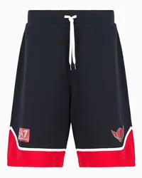 EA7 OFFICIAL STORE Olimpia Milano Bermuda In Felpa Di Cotone Blu