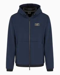 EA7 OFFICIAL STORE Felpa Con Cappuccio Gold Label In Tessuto Tecnico Blu