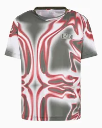 EA7 OFFICIAL STORE T-shirt Girocollo Tennis Pro In Tessuto Tecnico Ventus7 Grigio