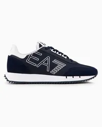 EA7 OFFICIAL STORE Sneakers Black And White Vintage Blu