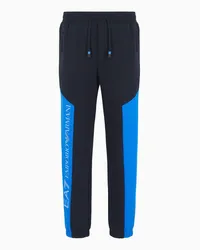 EA7 OFFICIAL STORE Pantaloni Jogger Athletic Colour Block In Misto Cotone Blu