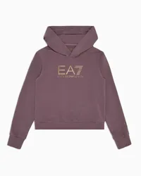 EA7 OFFICIAL STORE Felpa Con Cappuccio Shiny Girl In Cotone Stretch Rosa