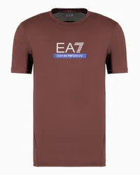 EA7 OFFICIAL STORE T-shirt Girocollo Dynamic Athlete In Tessuto Tecnico Vigor7 Tortora