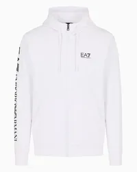 EA7 OFFICIAL STORE Felpa Con Cappuccio Logo Series In Cotone Bianco